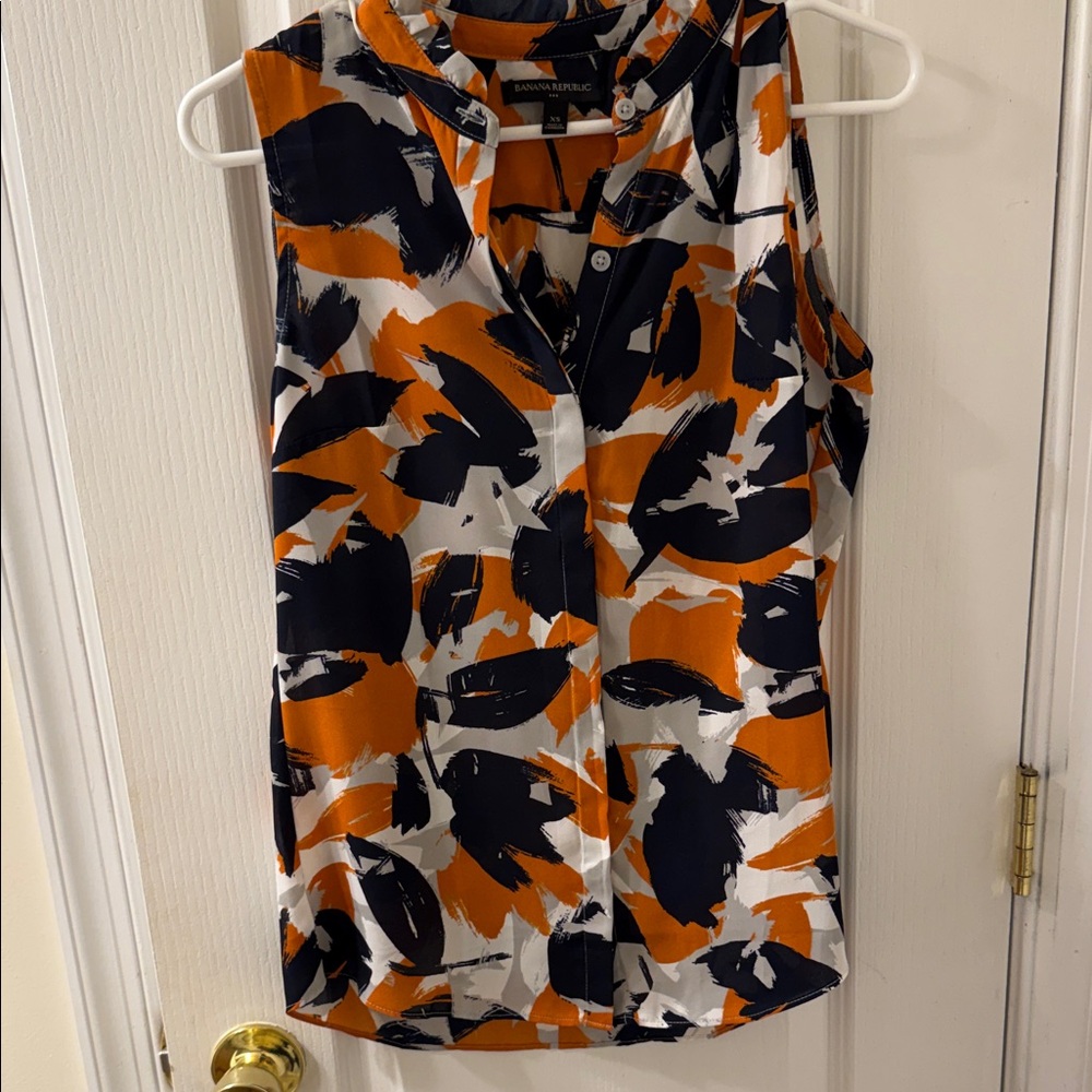 Banana Republic Sleeveless Top - Orange, Black, White